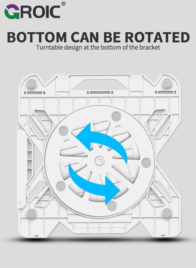 GROIC White Laptop Stand with Stable Support, Adjustable Riser for Desk, Aluminum Computer Notebook Holder Compatible MacBook Air Pro, Dell XPS, HP, Lenovo - Image 4