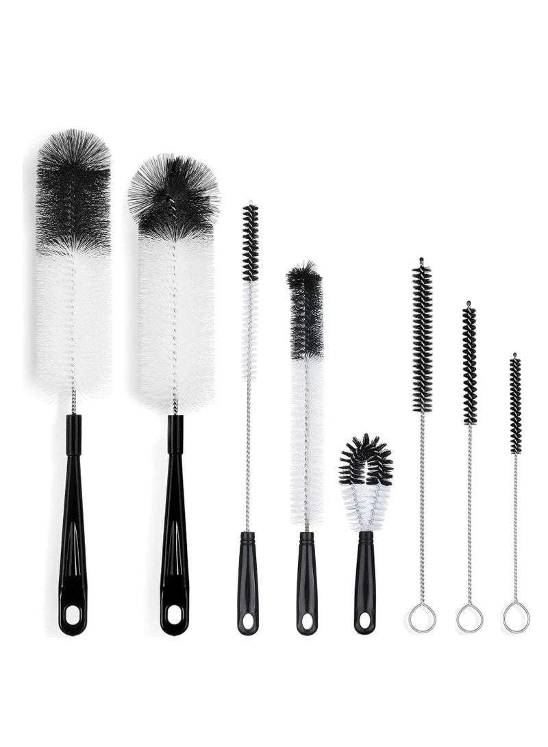 MIXDE 8-Pack Bottle Cleaning Brush Set Multipurpose Brush Head Dishwasher Safe Bottle Brush for Washing Narrow Wine/Beer Bottles/Thermos/Flask Tumbler/Sport Well/Kettle/Lid Brush, Straw Brush - Image 1