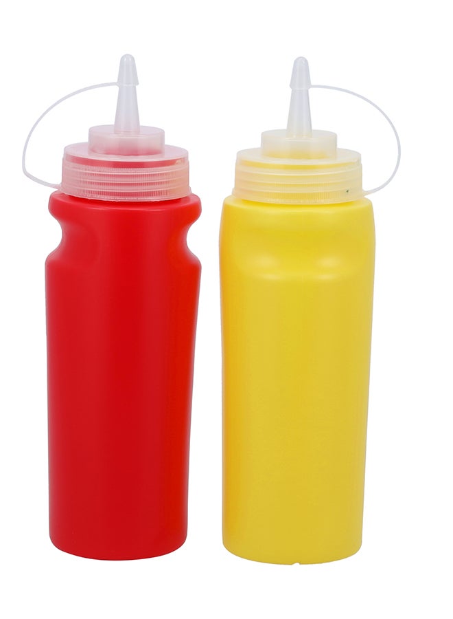 Royalford Ketchup Bottle, 2Pcs 560ml Red and Yellow Bottle, RF10728 Sauce Bottles with Cap Dispensers for Home Ketchup, Mustard, Mayo, Dressings, Olive Oil, Hot Sauce, BBQ Sauce Multicolor - Image 1