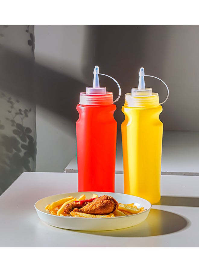 Royalford Ketchup Bottle, 2Pcs 560ml Red and Yellow Bottle, RF10728 Sauce Bottles with Cap Dispensers for Home Ketchup, Mustard, Mayo, Dressings, Olive Oil, Hot Sauce, BBQ Sauce Multicolor - Image 4