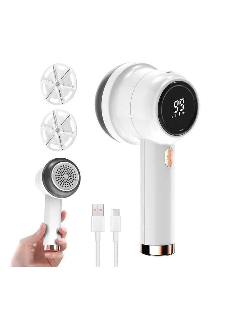 SOLARAE Fabric Shaver, Electric Lint Remover, Wireless Rechargeable 3-Gears and 6-Blades, Shavers to Remove Pilling for Clothes, Sweater, Couch, Blanket, Curtain, Socks, Wool - Image 1