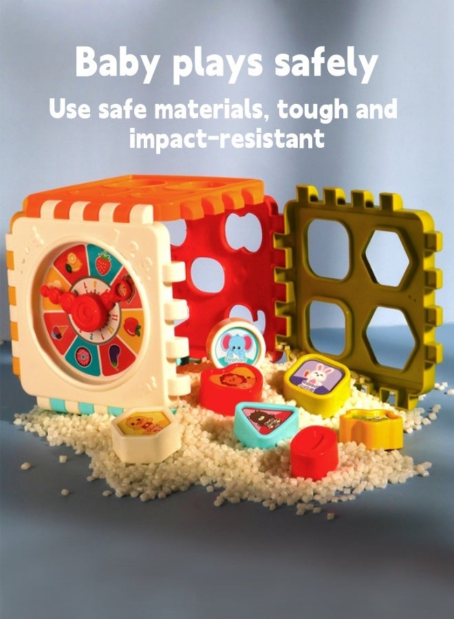 Baby Activity Cube,Shape Sorting Cube,Busy Cube Blocks,Busy Learning Activity Cube Toy,Early Development Learning Toys with 6 Different Activities for Toddler 1 Year Old Boy and Girl Gift - Image 4