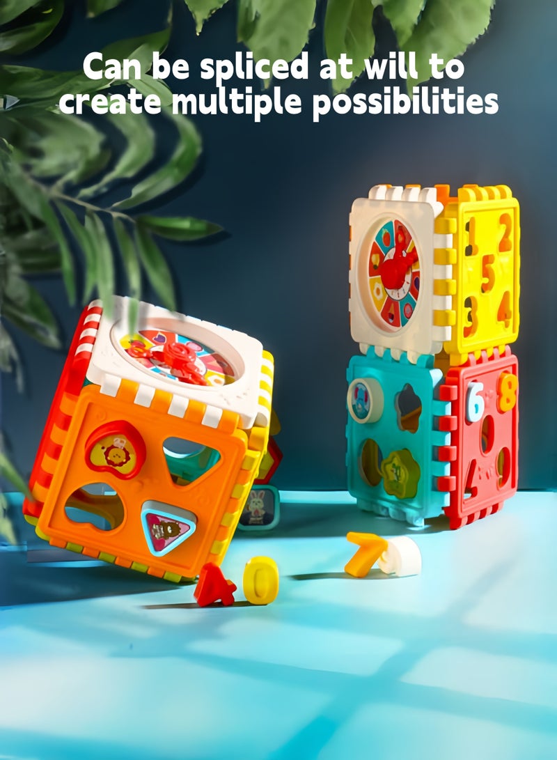 Baby Activity Cube,Shape Sorting Cube,Busy Cube Blocks,Busy Learning Activity Cube Toy,Early Development Learning Toys with 6 Different Activities for Toddler 1 Year Old Boy and Girl Gift - Image 5