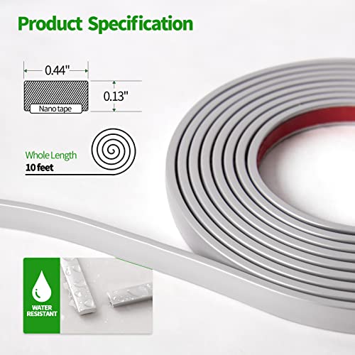 LONGKING 10 ft Peel and Stick Trim, Molding Trim for Walls, Edges, Borders, Backsplash Tile Edge, Flexible and Self Adhesive Trim, Silver - Image 2