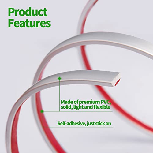 LONGKING 10 ft Peel and Stick Trim, Molding Trim for Walls, Edges, Borders, Backsplash Tile Edge, Flexible and Self Adhesive Trim, Silver - Image 3
