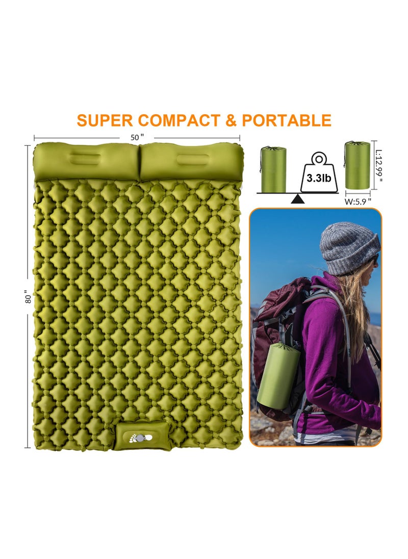 Arabest Camping Sleeping Pad, Ultralight Self Inflating Camping Pad 2 Person with Pillow Built-in Foot Pump for Camping, Hiking - Airpad, Carry Bag  - Image 5