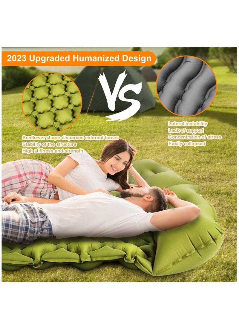 Arabest Camping Sleeping Pad, Ultralight Self Inflating Camping Pad 2 Person with Pillow Built-in Foot Pump for Camping, Hiking - Airpad, Carry Bag  - Image 2