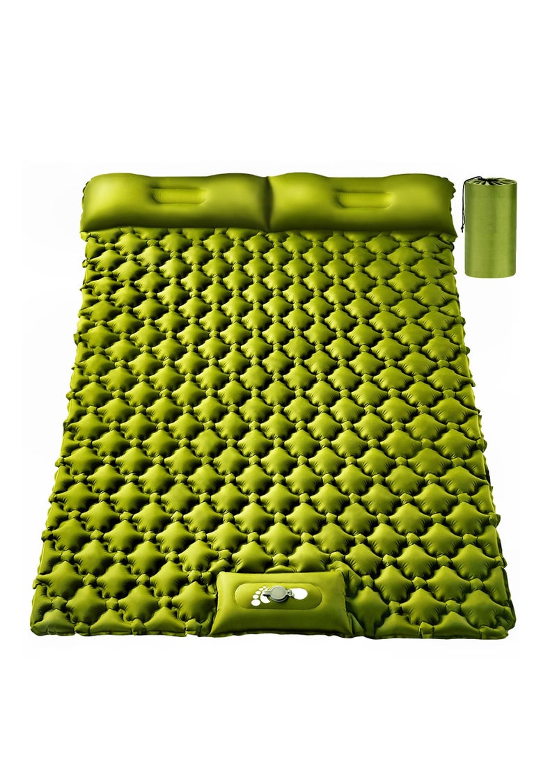 Arabest Camping Sleeping Pad, Ultralight Self Inflating Camping Pad 2 Person with Pillow Built-in Foot Pump for Camping, Hiking - Airpad, Carry Bag  - Image 1