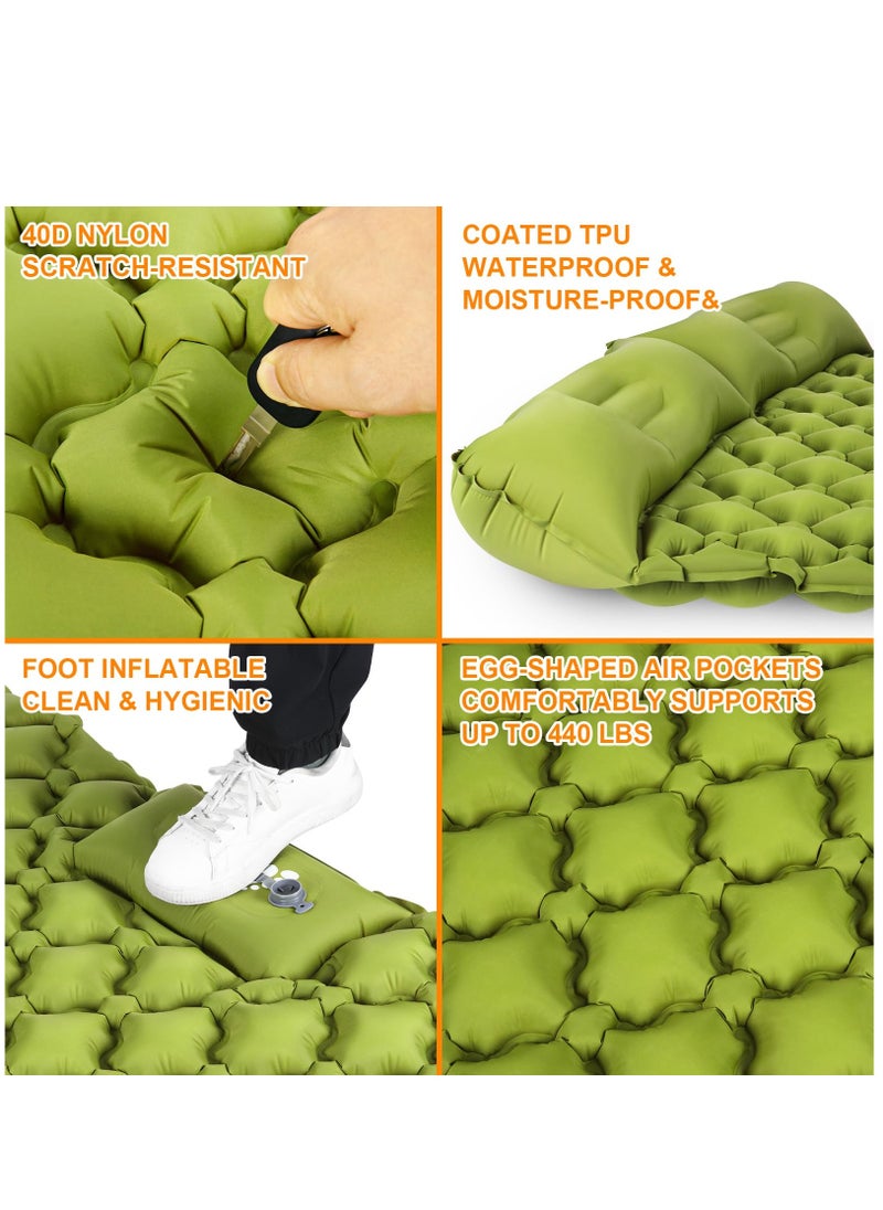 Arabest Camping Sleeping Pad, Ultralight Self Inflating Camping Pad 2 Person with Pillow Built-in Foot Pump for Camping, Hiking - Airpad, Carry Bag  - Image 3