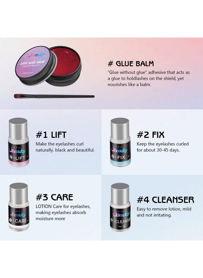 Libeauty - Lash Lift Kit With New Glue Balm Lash Perm Kit Korea For Eyelash Curling And Brow Lamination Complete Tools Diy Set Easy For Beginner Use At Salon & Home (Pink) - Image 1