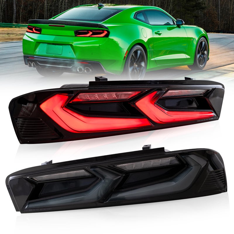 VLAND Taillights Assembly Fit for 20162018 Chevrolet Camaro 6th GenLS LT RS SS ZL1 Yellow Turn Signal Smoked