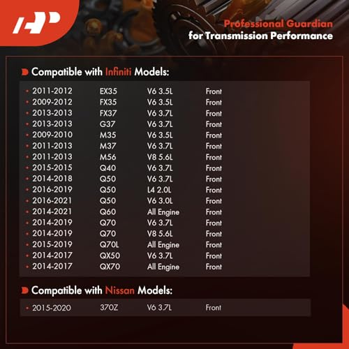 A-Premium Automatic Transmission Fluid Filter with Pan Gasket, Compatible with Infiniti Q50 2014-2021, QX50 2014-2017, Q60 2014-2021, G37 2013, M35, M37, M56, QX70, Q70, FX35, FX37, Q40, EX35 - Image 2