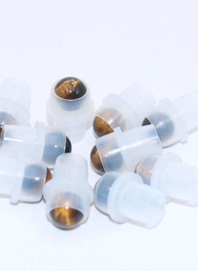 Furnido 10 Natural Gemstone Roller Balls For Essential Oils,Use of Standard 5ml 10ml Replacement Roller Bottles,Polished Healing Crystal Stones roller Not For Young Living, doTERRA roller bottle-10 Materials - Image 2