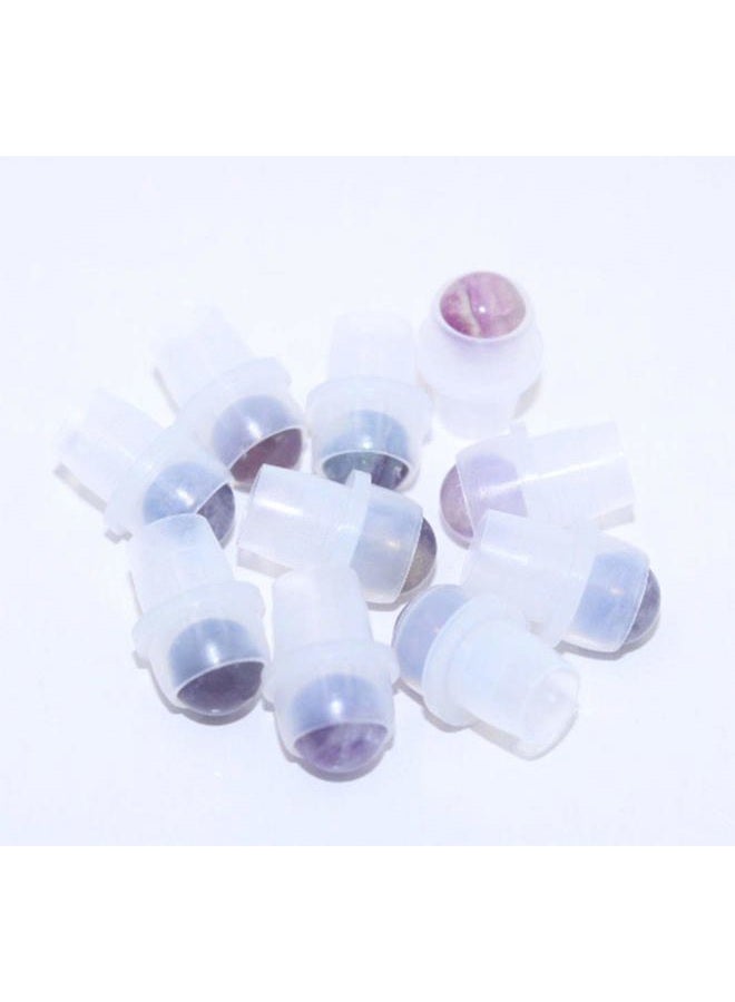 Furnido 10 Natural Gemstone Roller Balls For Essential Oils,Use of Standard 5ml 10ml Replacement Roller Bottles,Polished Healing Crystal Stones roller Not For Young Living, doTERRA roller bottle-10 Materials - Image 3