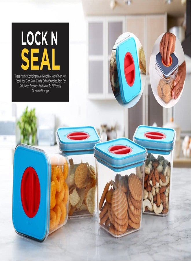 Machak Lock N Seal Airtight Storage Containers Set for Kitchen 1kg (Blue, Set of 12) - Image 5