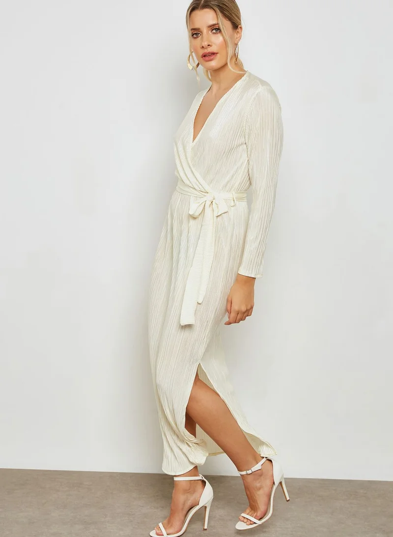 ELLA Plisse Wrap Front Maxi Dress