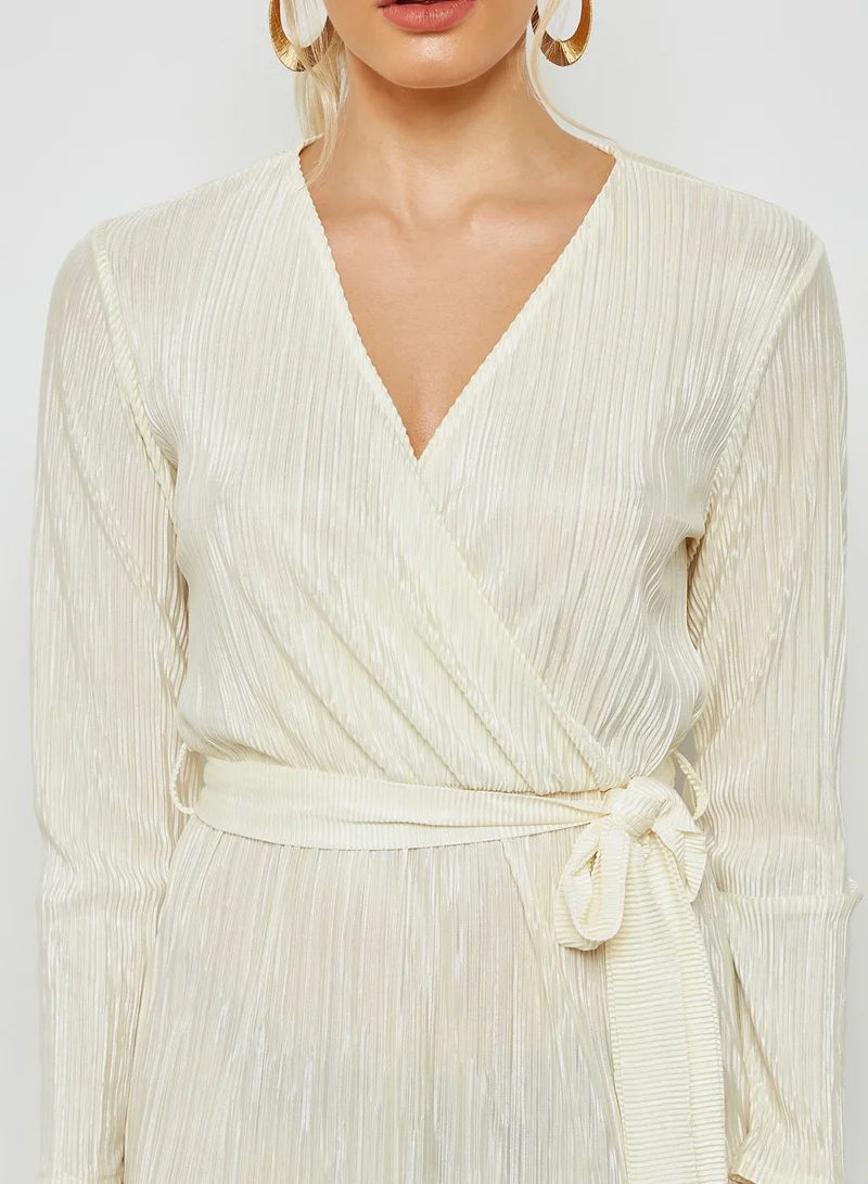 ELLA Plisse Wrap Front Maxi Dress