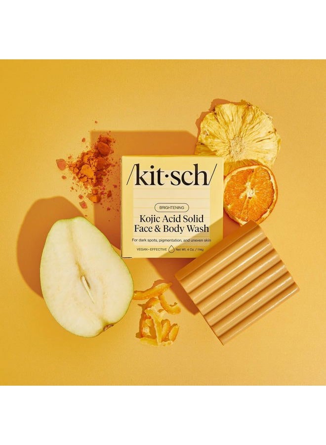 Kitsch Kojic Acid Soap – Turmeric Soap Bar with Hyaluronic Acid & Shea Butter – Brightening & Hydrating Body Wash & Face Wash for Dark Spots, Even Skin Tone & Natural Glow - Made in USA - 4 oz - Image 5