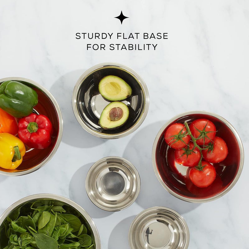 JoyJolt Stainless Steel Mixing Bowl Set - 6 Piece Nesting Bowls, 5qt to 0.5qt, Black, Perfect for Dough, Batter & Baking - Image 5