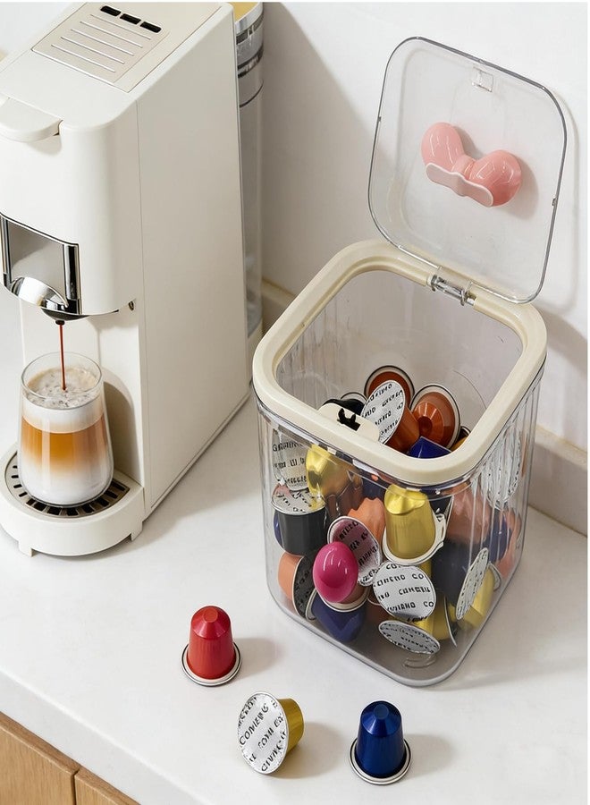 منظم كبسولات القهوة الشفاف من فالومنوك مع غطاء - مناسب لكبسولات K-Cup و Keurig و Nespresso، منظم محطة قهوة سطح الطاولة (رمادي) - Image 2