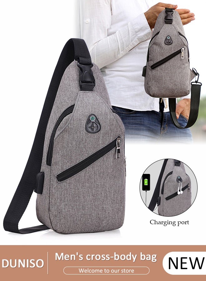 DUNISO Waterproof Sling Bag Crossbody Backpack for Men Sling Backpack Hiking Daypack Multipurpose Cross Body Chest Bag With USB Charging Port - Image 1