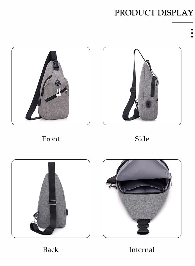 DUNISO Waterproof Sling Bag Crossbody Backpack for Men Sling Backpack Hiking Daypack Multipurpose Cross Body Chest Bag With USB Charging Port - Image 3