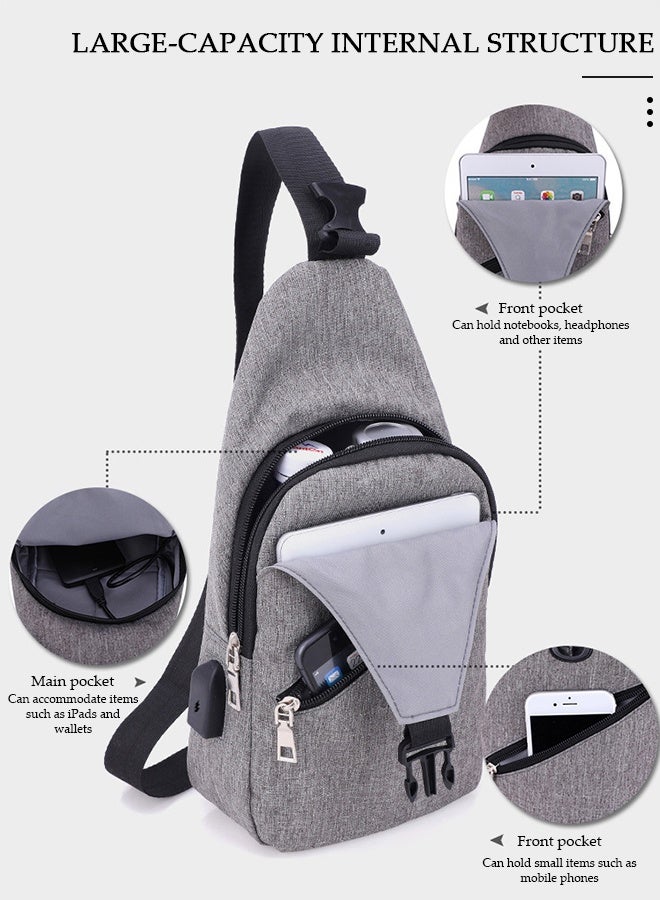 DUNISO Waterproof Sling Bag Crossbody Backpack for Men Sling Backpack Hiking Daypack Multipurpose Cross Body Chest Bag With USB Charging Port - Image 5