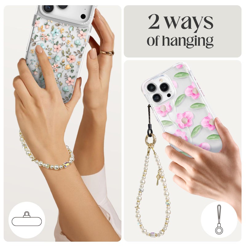 pcgaga Designed Pearl Beaded Phone Charm Wrist Strap, Handmade Anti-Theft Bracelet Straps, Detachable Wrist Chain Lanyard for Mobile Phone Accessories, Keychain, Women Gifts (Diamond Key) - Image 4