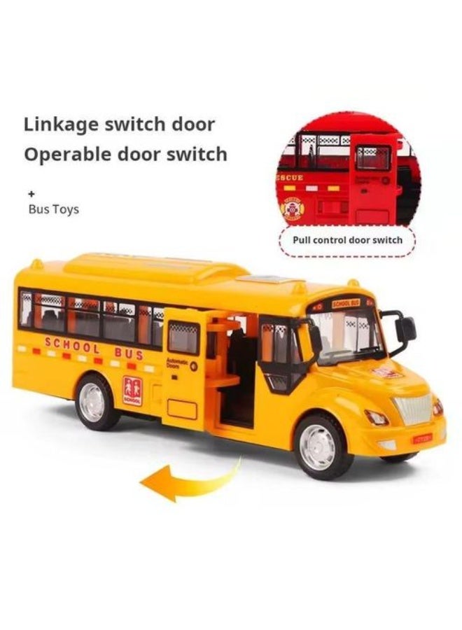 Yellow School Bus Toy with Lights & Sounds, Friction-Powered Kids Toy, Side Door Opens, Fun Gift for Ages 3+ Boys & Girls - Image 2