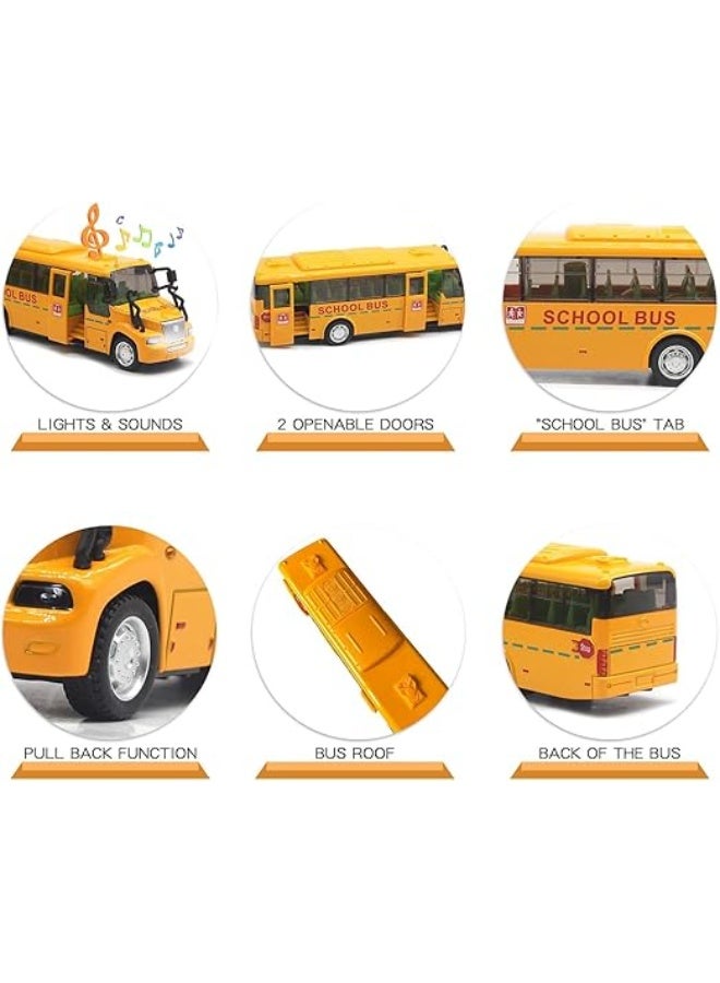 Yellow School Bus Toy with Lights & Sounds, Friction-Powered Kids Toy, Side Door Opens, Fun Gift for Ages 3+ Boys & Girls - Image 3