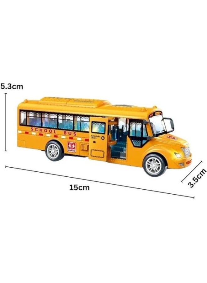 Yellow School Bus Toy with Lights & Sounds, Friction-Powered Kids Toy, Side Door Opens, Fun Gift for Ages 3+ Boys & Girls - Image 4