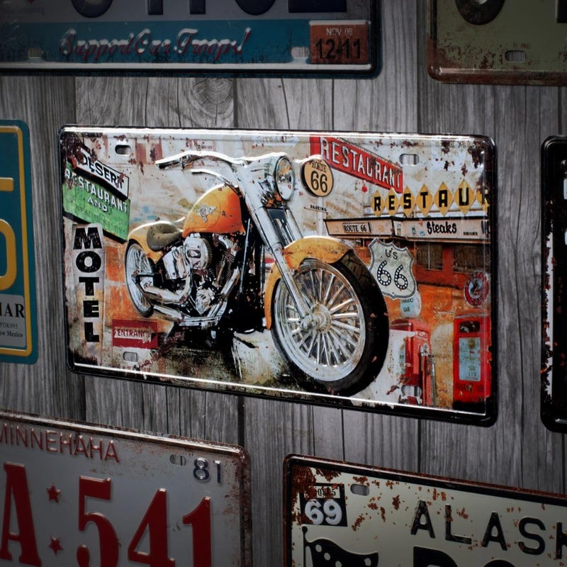 Eazywagon "Motel Chevrolet Motorbike" Vintage Retro Metal Signs - License Wall Plate, Car Tag - Ideal for Cafe, Restaurant, Shop, Home, Hotel, Club, Office, Living Area - Design Plaque - Image 2