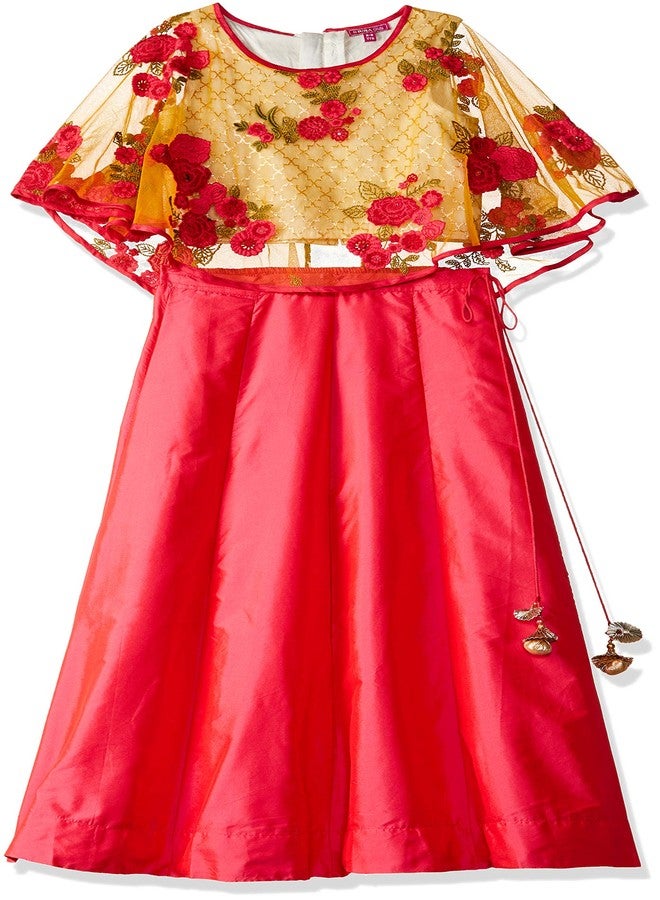 BIBA GIRL PRINTED FLARED KID(KW2817_YELLOW/CORAL_3) - Image 1