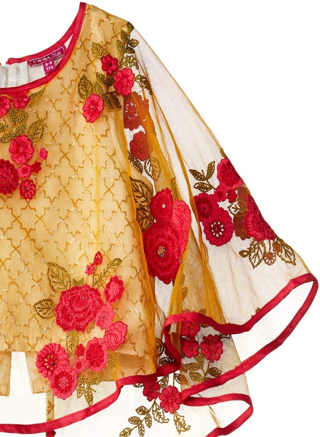 BIBA GIRL PRINTED FLARED KID(KW2817_YELLOW/CORAL_3) - Image 2