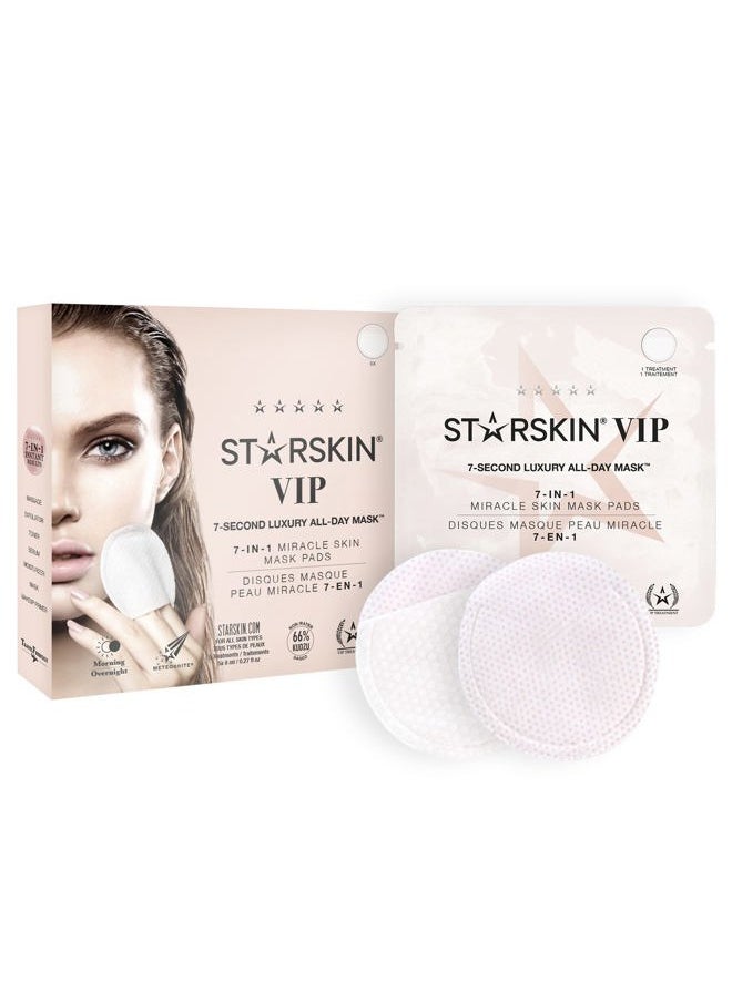 STARSKIN 7-in-1 Facial Toner Pads Refreshing, Exfoliation and Pore Care with 66% Kudzu Root - Ideal for All Skin Types - Korean Skin Care - 5 Pads 
