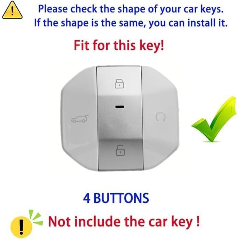Jetour Car Key Fob Cover Case for Freedom Traveller Shanhai T1 T2 (2025-2026) - Brown, 4 Button with Keychain - Image 3