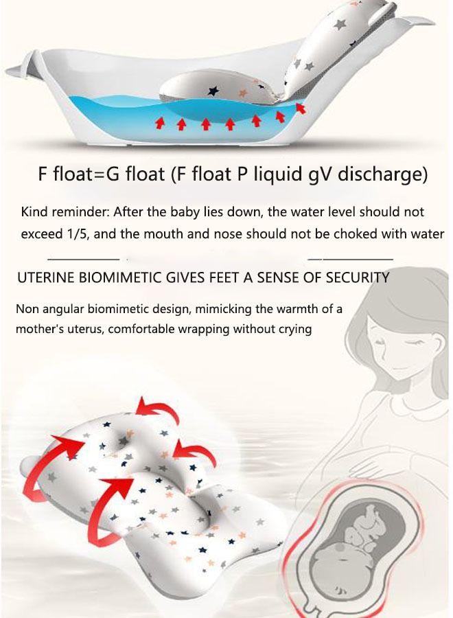 Arabest Baby Bath Pad, Adjustable Non-Slip Floating Infant Bath Support Cushion, Baby Bath Pillow for Bathtub, Bath Tub Seat Mat For New Born/Infants Bathing Support | Bath Organizers, 0-12 Months - Image 3