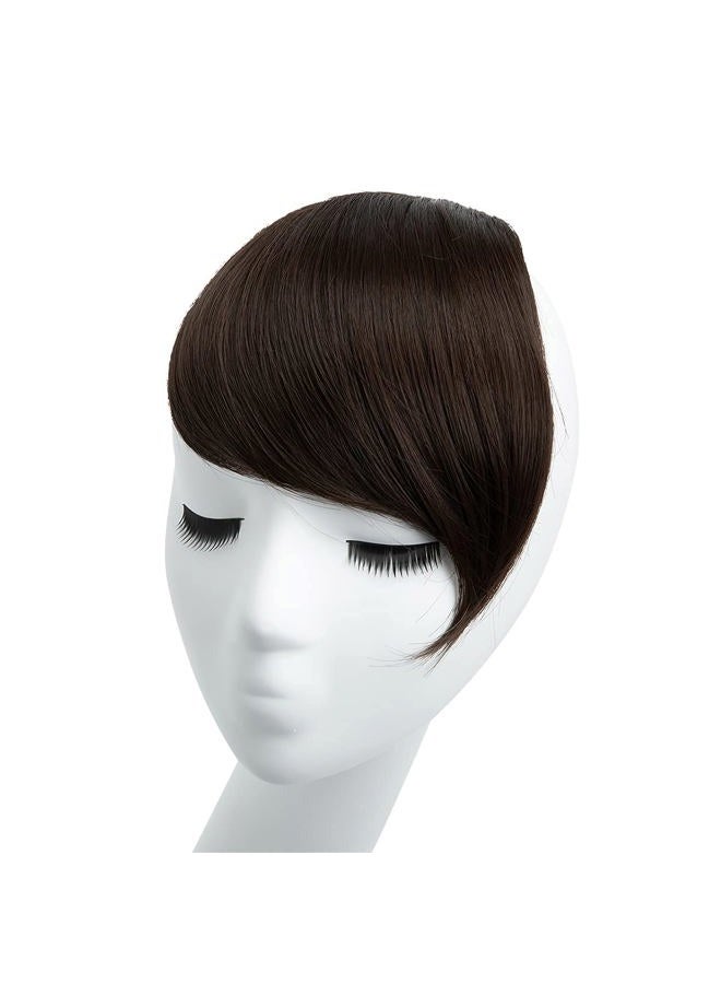 SARLA Side Bangs Dark Brown Clip in Synthetic Hair Pieces Straight Fake Bangs Extensions for Women - Image 2