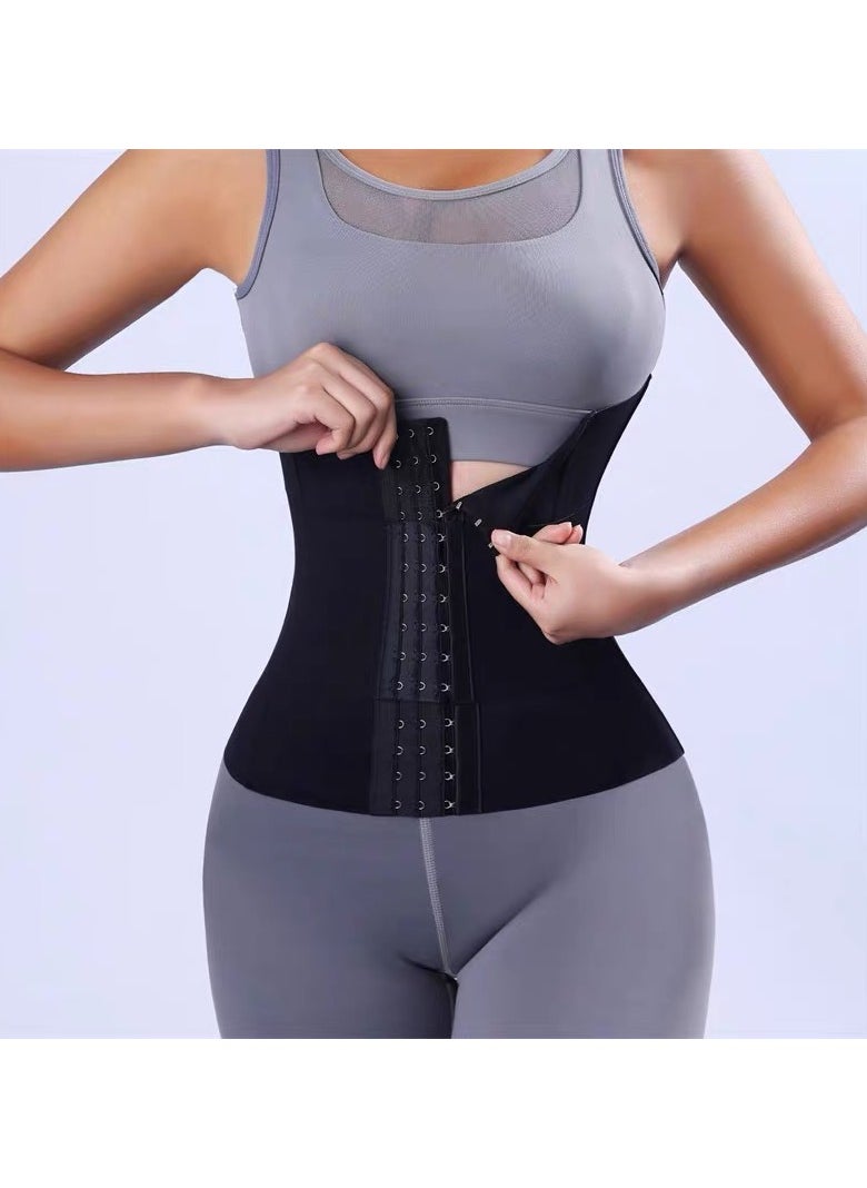 Adjustable Waist Slimming Corset Waist Trainer for Women,Breathable and Cozy Tummy Shaper Sauna Belt-Black