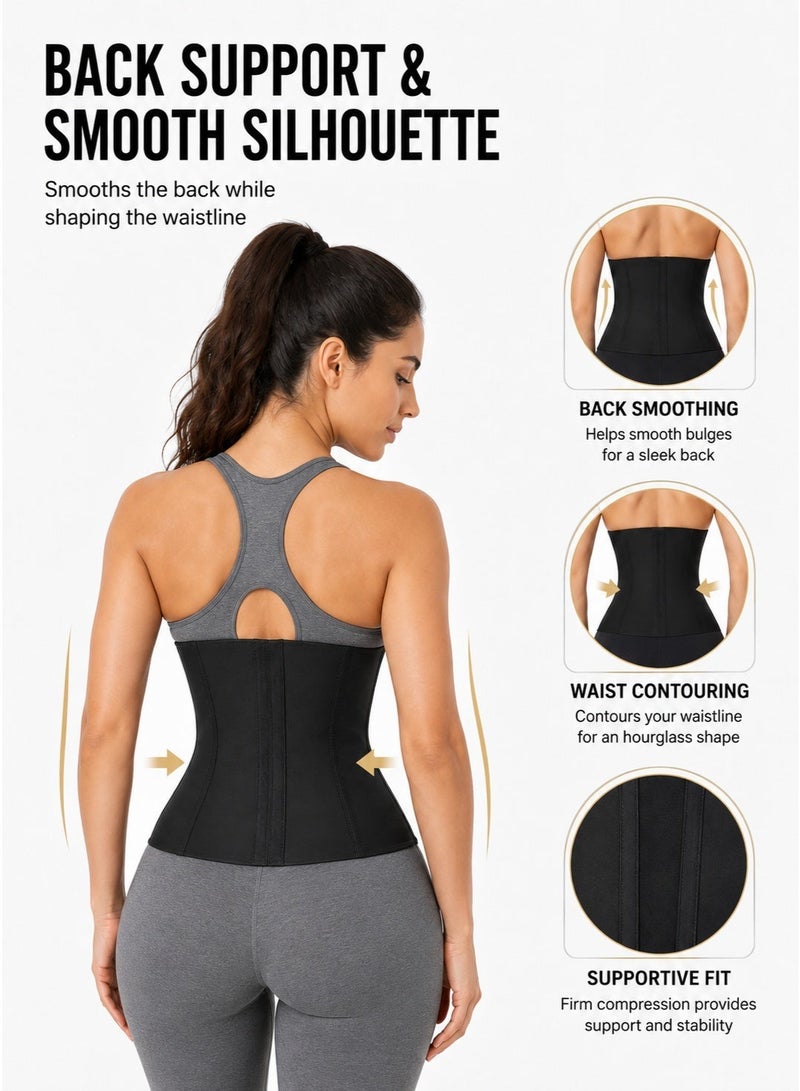 MISTHIN Store Adjustable Waist Slimming Corset Waist Trainer for Women,Breathable and Cozy Body Shaper Tummy Sauna Belt-Black - Image 4