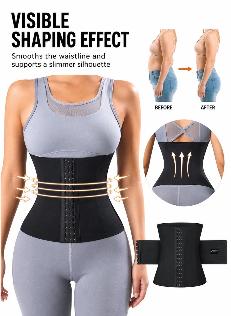 MISTHIN Store Adjustable Waist Slimming Corset Waist Trainer for Women,Breathable and Cozy Body Shaper Tummy Sauna Belt-Black - Image 3
