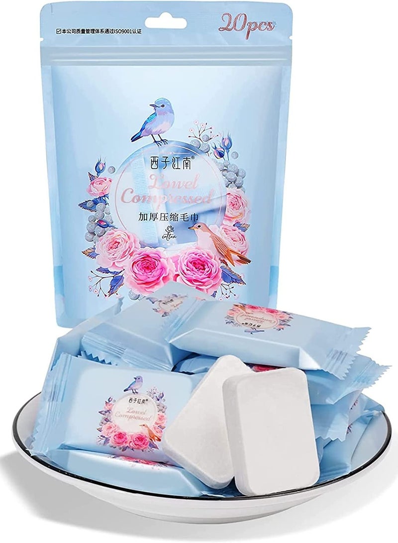 SYOSI Compressed Towel Tablets, Disposable, Toilet Paper, Towels for Camping.11*12inch, 20pcs for Travel Hiking Outdoor Sports Beauty Salon - Image 1