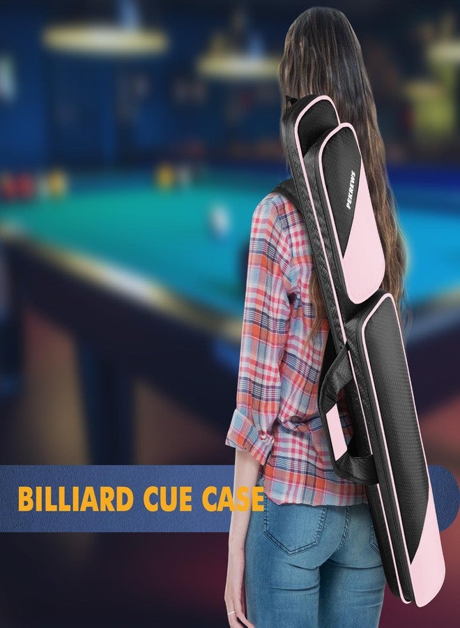 PEKREWS Pool Cue Case, Pool Stick Case 2x2 Holds 2 Sticks with 2 Accessory Zipper Pockets, Sturdy Polyester Pool Cue Carry Bag with Shoulder Strap Handle, Soft Billiard Cue Sling Bag for Men and Women - Image 4