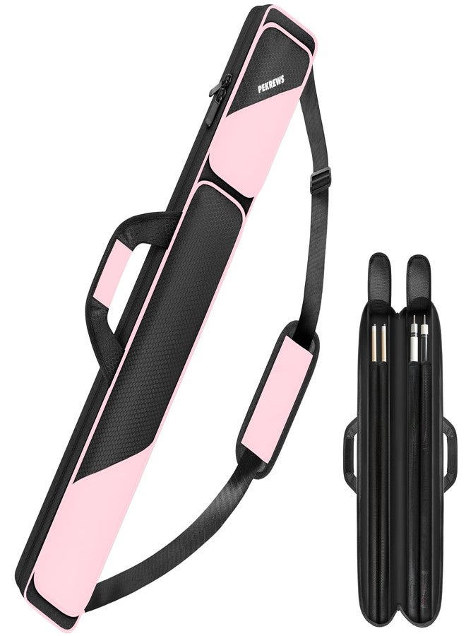 PEKREWS Pool Cue Case, Pool Stick Case 2x2 Holds 2 Sticks with 2 Accessory Zipper Pockets, Sturdy Polyester Pool Cue Carry Bag with Shoulder Strap Handle, Soft Billiard Cue Sling Bag for Men and Women - Image 1