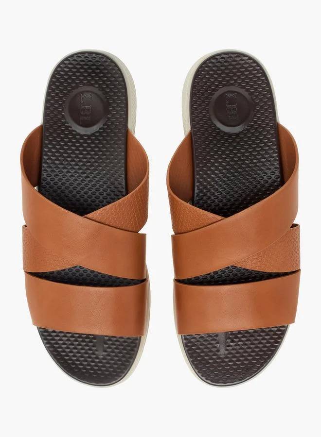LBL by Shoexpress Men Textured Slip-On Cross Strap Sandals