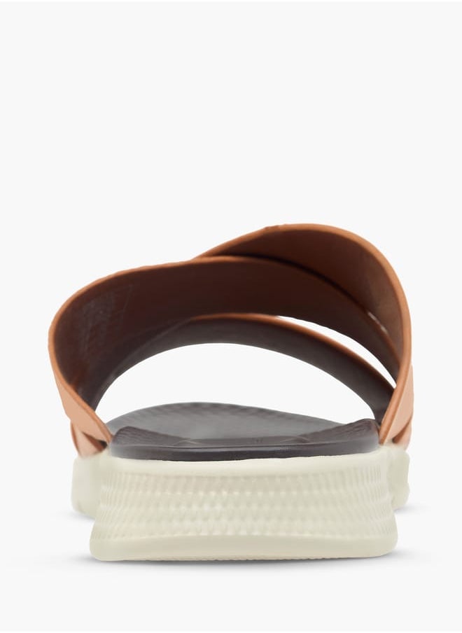 LBL by Shoexpress Men Textured Slip-On Cross Strap Sandals  - Image 3