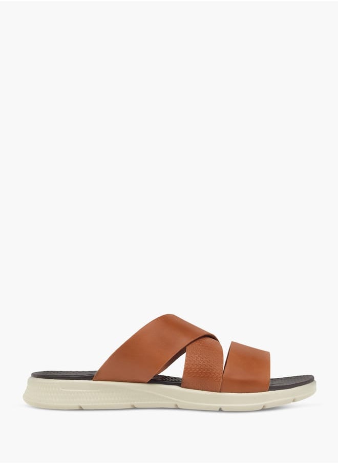 LBL by Shoexpress Men Textured Slip-On Cross Strap Sandals  - Image 1
