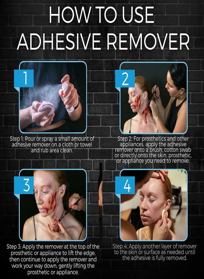 Narrative Cosmetics Adhesive Remover, Extra Strength Professional Adhesive Glue & Makeup Remover for SFX Prosthetics, 2 Fl. Oz. - Image 4