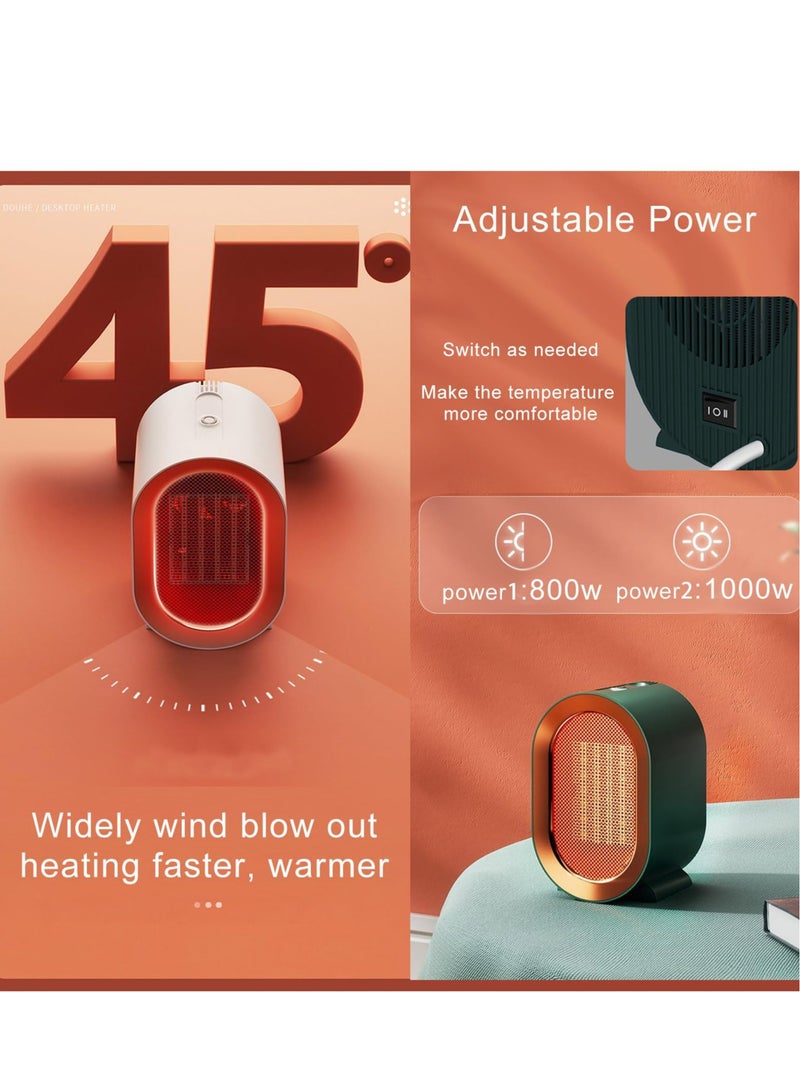 Excefore Space Heaters for Indoor Use, Plug in Portable Small Room Personal Heater, 1000 Watt Mini Heater for Upgraded Small Heater for Office Home - Image 5