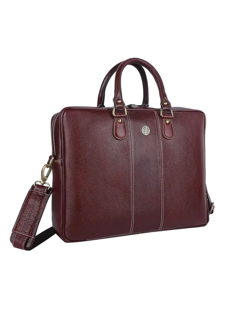 HAMMONDS FLYCATCHER Leather Laptop Bag for Men/Office Bag for Men, Brushwood | Fits Up to 16 Inch Laptop/MacBook | Leather Bag with Shoulder Straps | Laptop Messenger Bag/Leather Bag for Men | LB197BR | XGVS